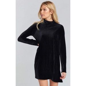 Show Me Your Mumu Black Velvet Tammy Mock Dress XS